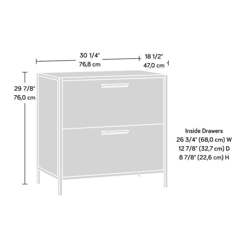 Wood Lateral File with Modern Design, Brown