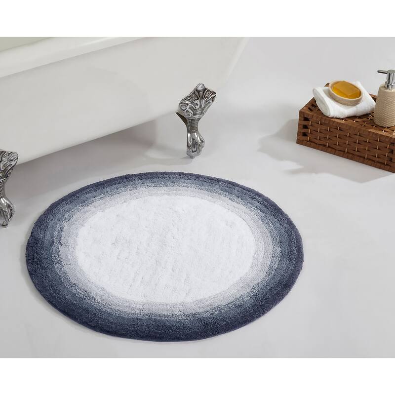 Better Trends 100% Cotton Super Soft & Highly Water Absorbent Bathroom Rugs-Torrent Collection Tufted Machine Washable Bath Mats - 30" Round - Gray