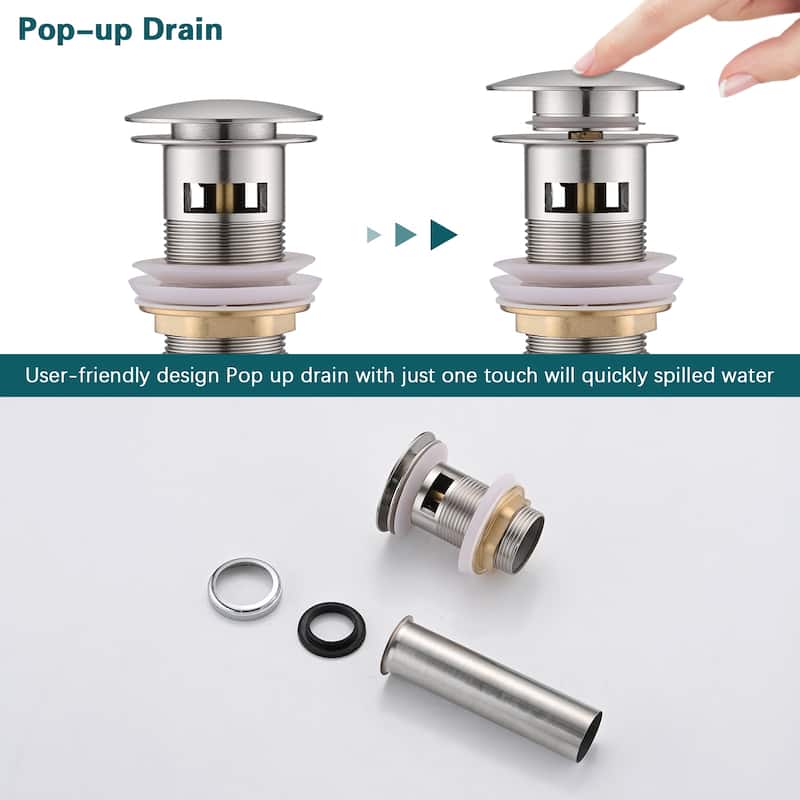 Vanityfair Double Handles Widespread Bathroom Faucet with Drain Assembly
