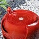 preview thumbnail 8 of 22, Glitzhome 20-Inch Red/ Blue Two Birds Embossed Pattern LED Ceramic Pot Fountain