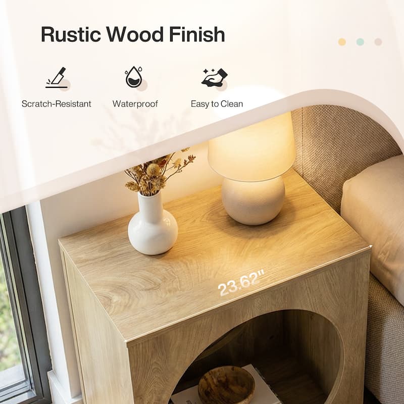 End Table for Living Room, Modern Wooden Side Table