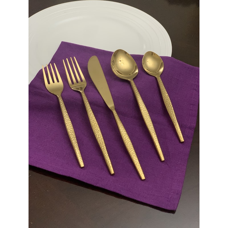 Vibhsa 20 Piece Gold Flatware Set, Service for 4