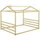 preview thumbnail 18 of 22, Metal House Shape Platform Bed, Black, Queen - Stylish, Sturdy & Safe Design
