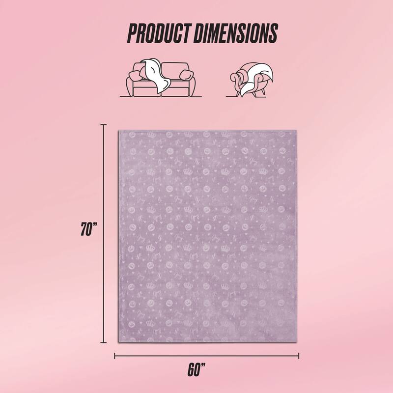 Juicy Couture 60"x70" Embossed Plush Throw Blankets