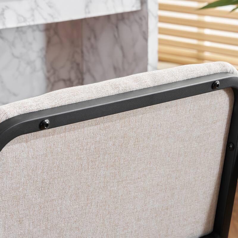 Upholstered Counter Height Bar Stool Set of 2, Armchair with Metal Frame