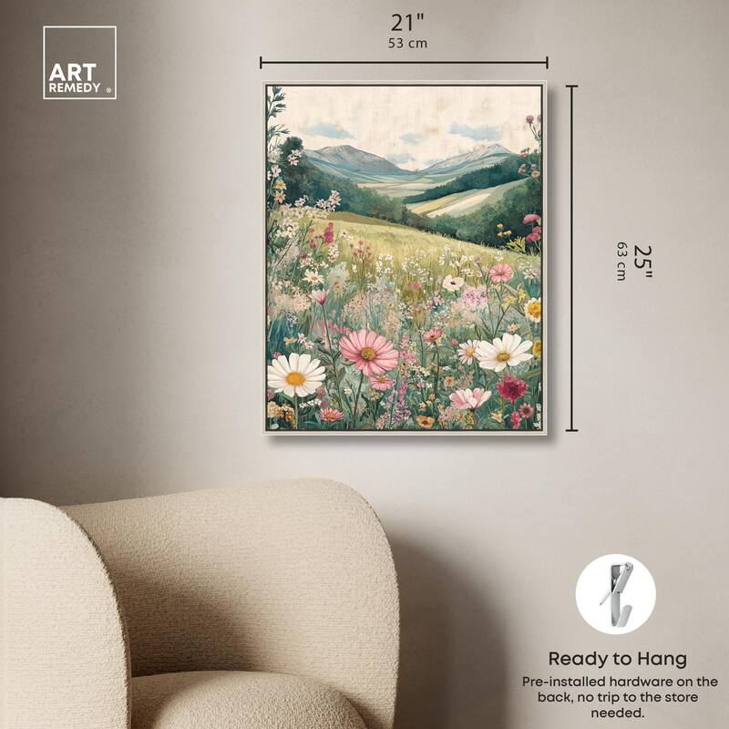 Floral Valley Vista Canvas by Art Remedy