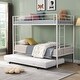 preview thumbnail 2 of 22, Modern Twin over Twin Size Metal Frame Bunk Bed with Trundle Bed