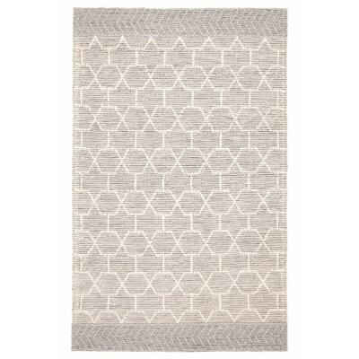 ECARPETGALLERY Braid weave Sienna Grey Wool Rug - 5'0 x 7'11
