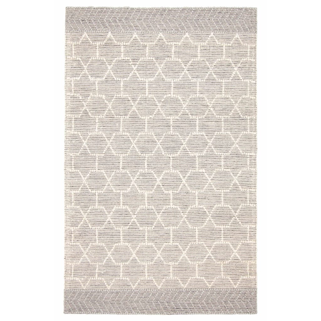 ECARPETGALLERY Braid weave Sienna Grey Wool Rug - 5'0 x 7'11