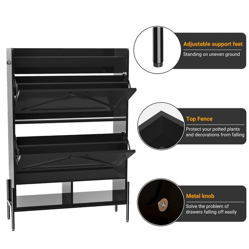 Shoe Cabinet with 2 Flip Drawers - 2 Flip Drawers