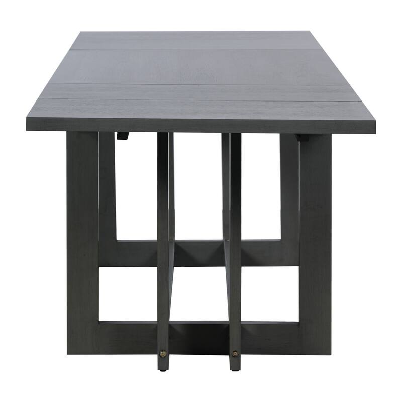 7-Piece Set, 58-82" Extendable Dining Table with 6 Upholstered Dining Chairs