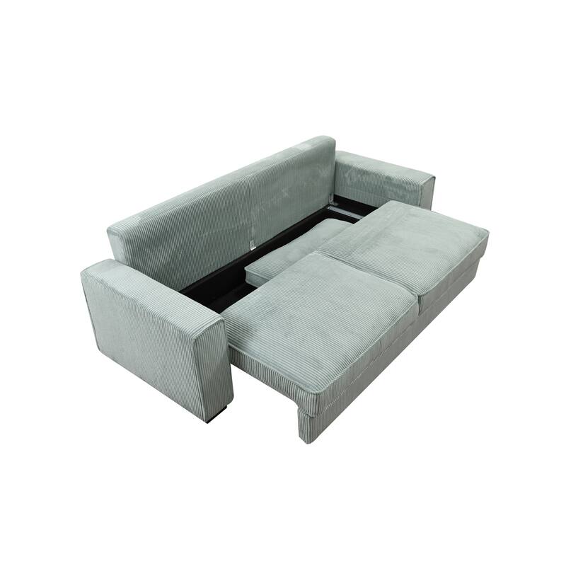 Roomfitters Large Sofa Bed with Storage, Modern 3 Seater Couch Furniture, Upholstered Back Sofa for Small Spaces