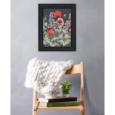 TrendyDecor4U Contemporary "Summer Garden Buzz" Framed Print Wall Art