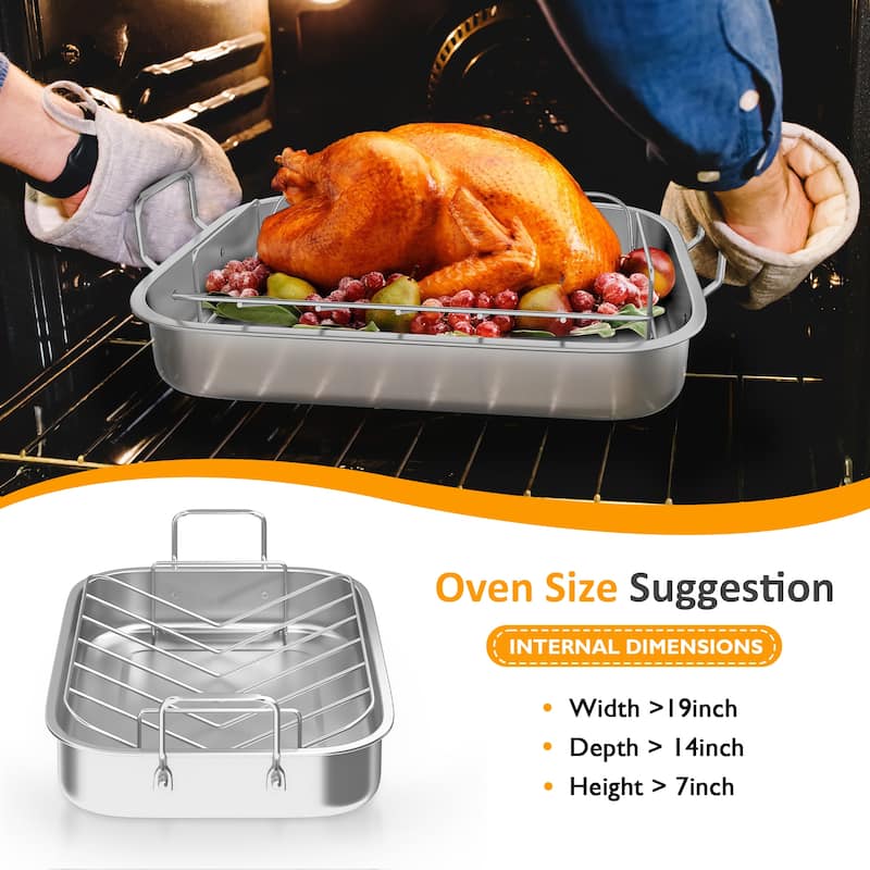 15.6'' Roasting Pan with V-Shaped Rack