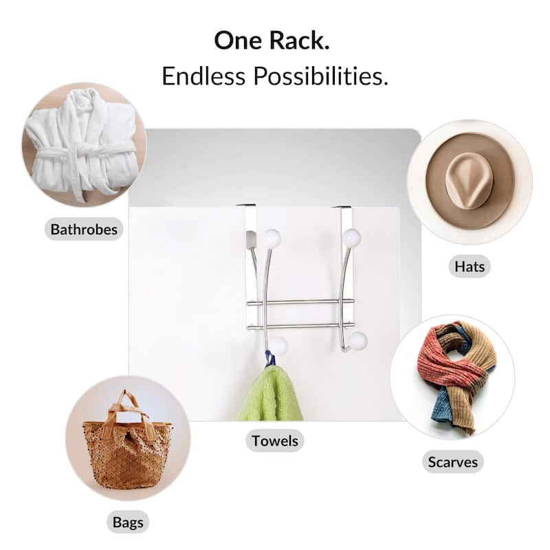 Over The Door Hook Rack with 4 Ball Ends