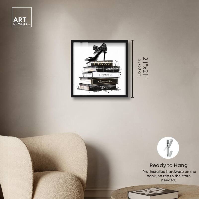 Inky Book Stack Shadowbox by Art Remedy