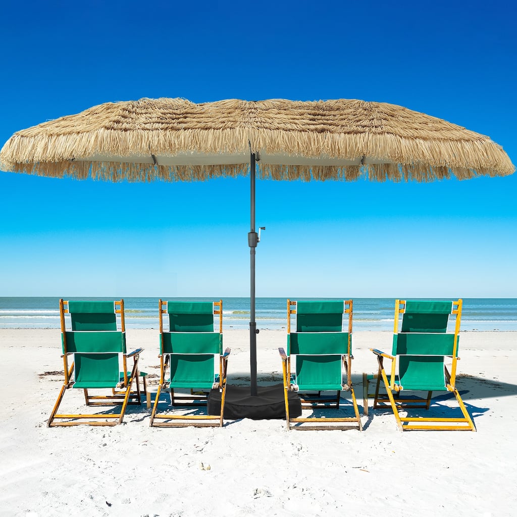 Autlaycil 15 ft Patio Umbrella with Base & 48 LED lights for Outdoor Umbrella