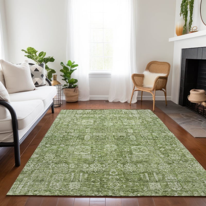 Machine Washable Indoor/ Outdoor Chantille Vintage Traditional Rug