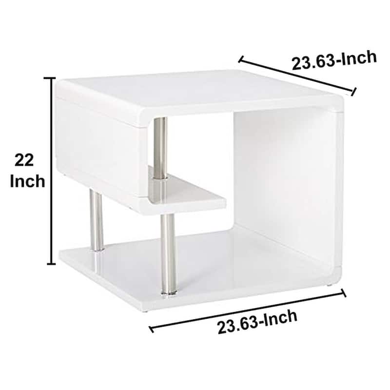 Ninove Contemporary Style End Table - 22 H x 23.5 W x 23.5 L Inches