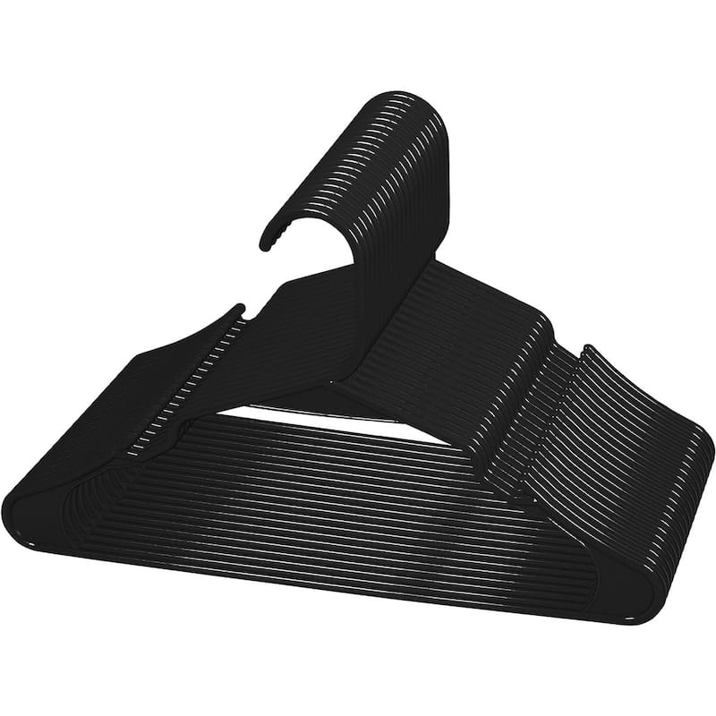 Royale Plastic Hangers For Clothes - Ideal For Everyday Standard Use - Black - Pack of 20