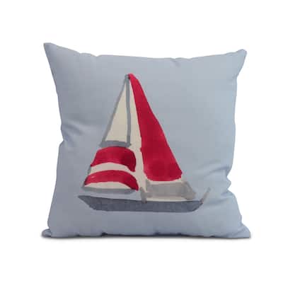 16 x 16 Inch Sail Away Geometric Print Outdoor Pillow