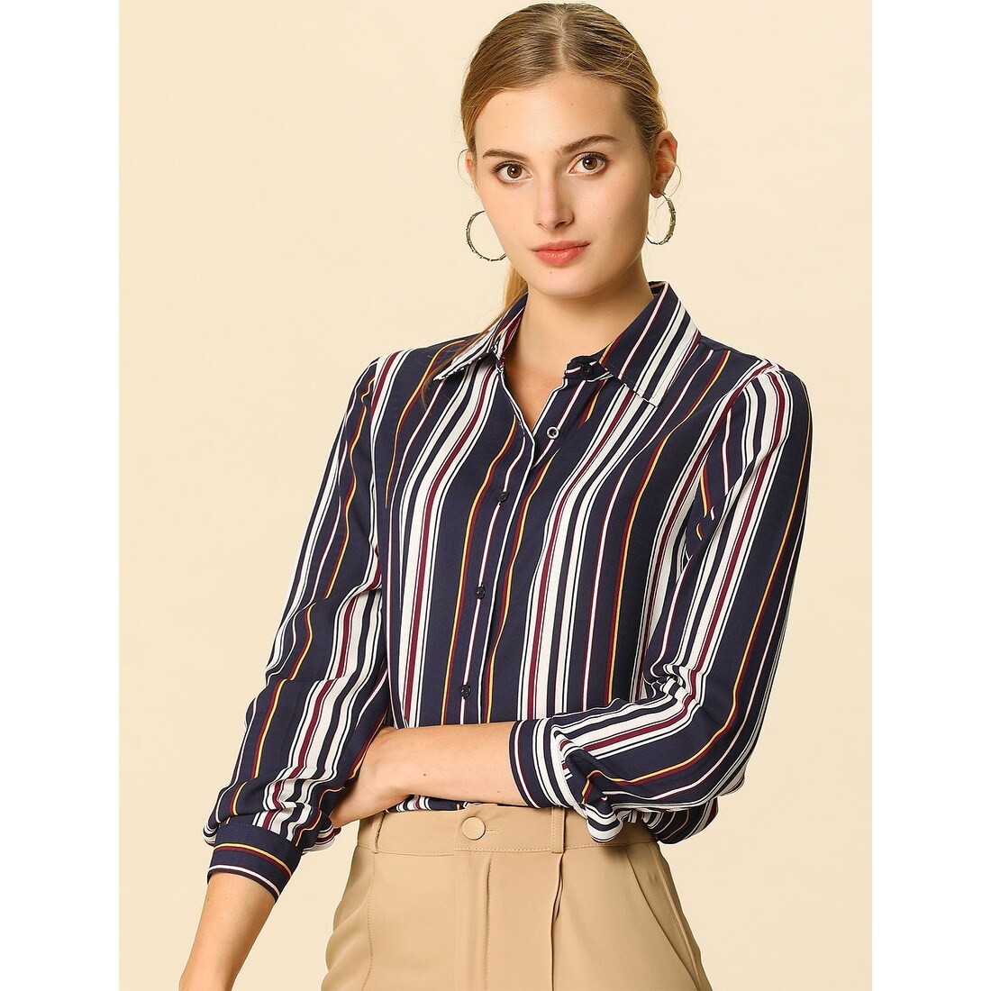 business casual striped shirt