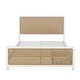 preview thumbnail 6 of 10, Contemporary Lodge Style Queen Size Platform Bed,Solid Metal Bed with Storage Drawers,Unique Headboard and Footboard