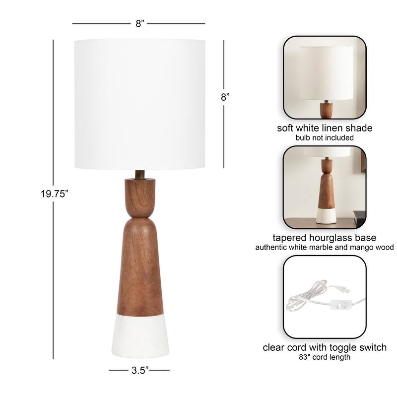 Kate and Laurel Deori Table Lamp - 8x8x20