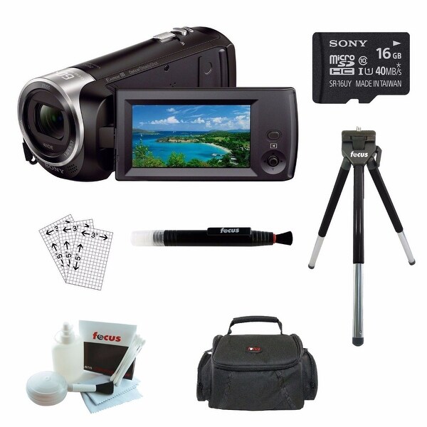 Sony HDR-CX405 HD Video Recording Handycam w/16GB SDHC Memory Card & Acc Kit
