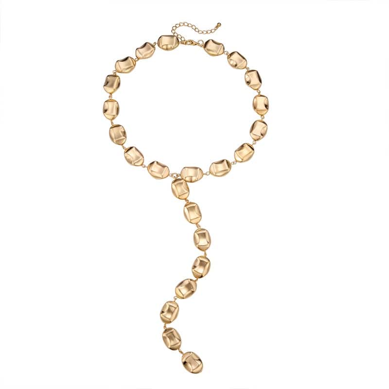 Victoria Townsend Gold Plated Round Stone Y Necklace