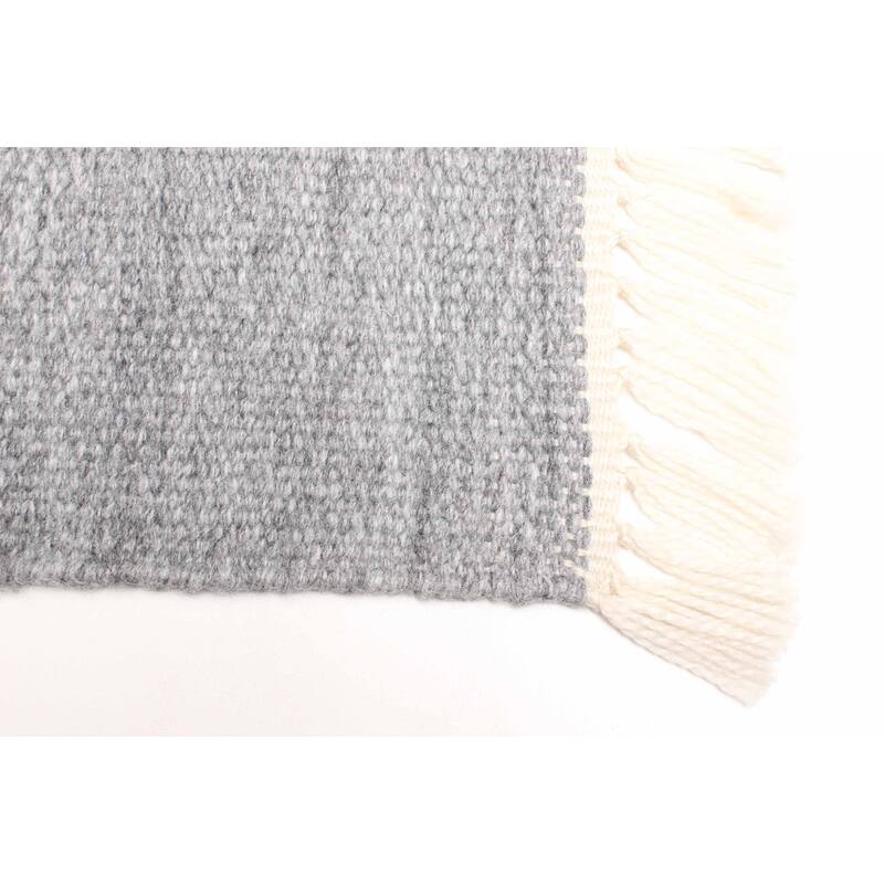 ECARPETGALLERY Flat-Weave Ankara FW Grey Wool Kilim - 5'1 x 7'8