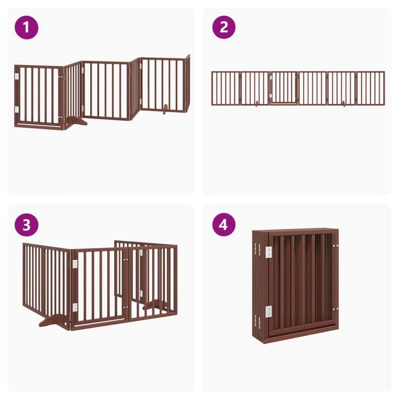 vidaXL Dog Gate Foldable Poplar Wood
