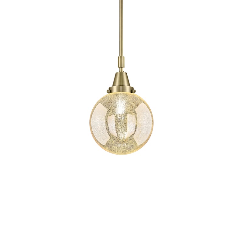 Innovations Lighting 447-1S-13-8 Beacon Pendant Beacon 8" Wide Mini - Antique Brass / Mercury