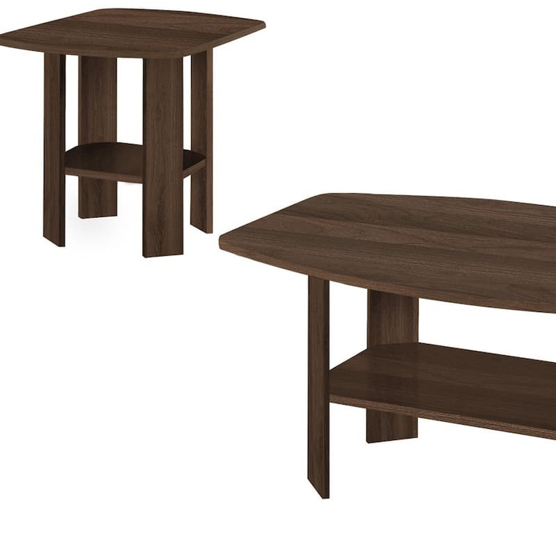 Set of 3 Rectangular Coffee Tables with 3 Shelves for Living Room Storage - 35.50” x 21.50” x 16.25”