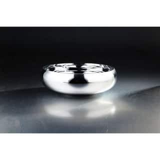 12" Silver Finish Hand Blown Glass Bowl Vase