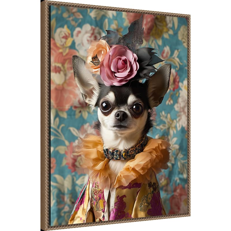 The Duchess Chihuahua by Mowzu Framed Canvas Wall Art