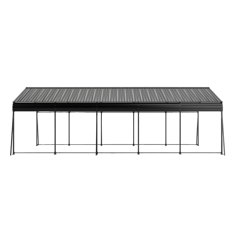 Outdoor Metal Storage Carport w/ Hooks,Expansion Screws,Fixed Pieces