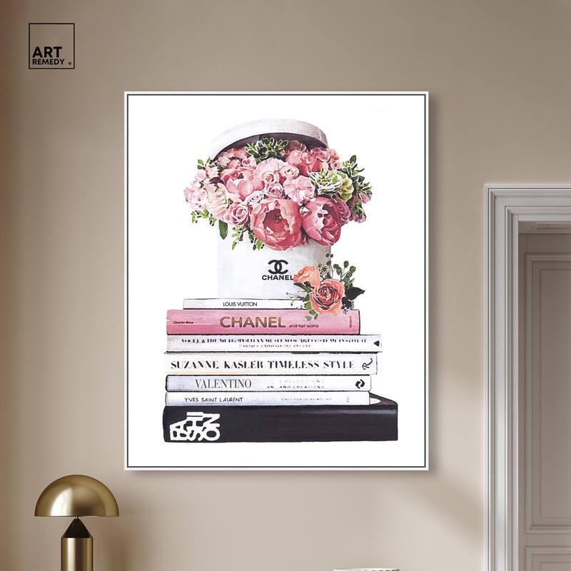 Pretty Roses upon Books Canvas by Art Remedy