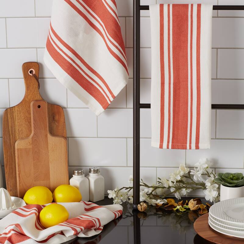DII Vintage Red Chef Stripe Dishtowel (Set of 3)