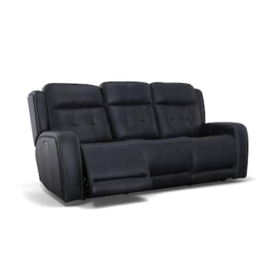 Grant 87" Leather Power Reclining Sofa with Power Headrests by Flexsteel