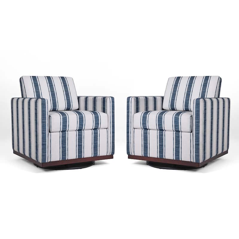 Set of 2 Modern Cozy Swivel Accent Chairs Upholstered Arm Chairs