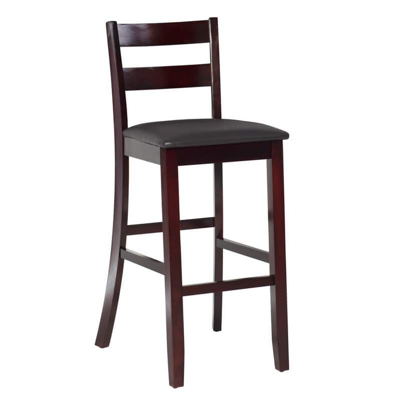 Linon McGrath Dark Cherry Finish Bar Stool - Brown