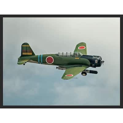 Japanese WW 2 Military Airplane in Flight Photography by Wayne Collamore Framed Poster - 24 x 36 Inch