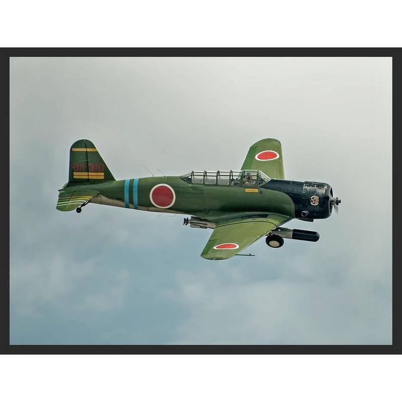 Japanese WW 2 Military Airplane in Flight Photography by Wayne Collamore Framed Poster