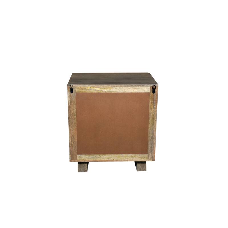 Modern Solid Wood Nightstand with 2 Drawers