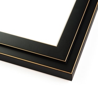 27x40 Black Two-Step Wood Frame w/ a Yellow Accent - 'Pinstripe' Thin ...