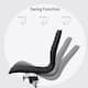 Set of 2 Modern Office Chairs, Upholstered PU Leather Ribbed Armless Mid Back with Metal Frame, Adjustable Height, Tilt