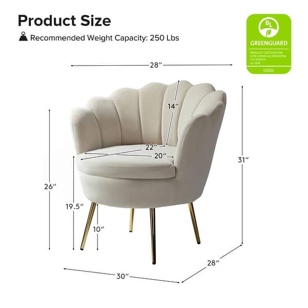dimension image slide 7 of 18, HULALA HOME Xabier Cute Modern Upholstered Barrel Chair Accent Chair with Tufted Back