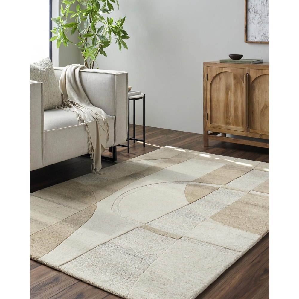 Angeline Modern Geometric Wool Area Rug
