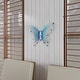preview thumbnail 13 of 32, Iron Metal Eclectic Butterfly Wall Decor in Blue, Purple, or Green (16" H X 21" W) - 16 x 21